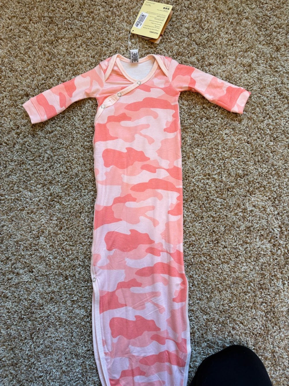 Infant Pink Camo Sleep Gown - Soft Newborn Pajama